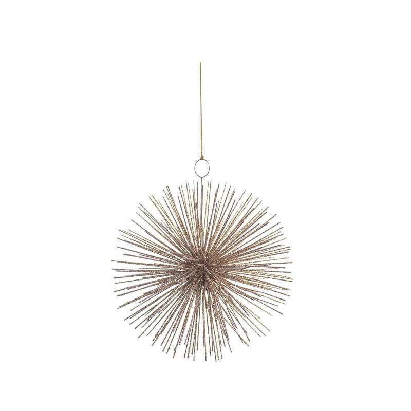 Starburst Champagne Wire Hanging Ornaments, Set of 6 - Large