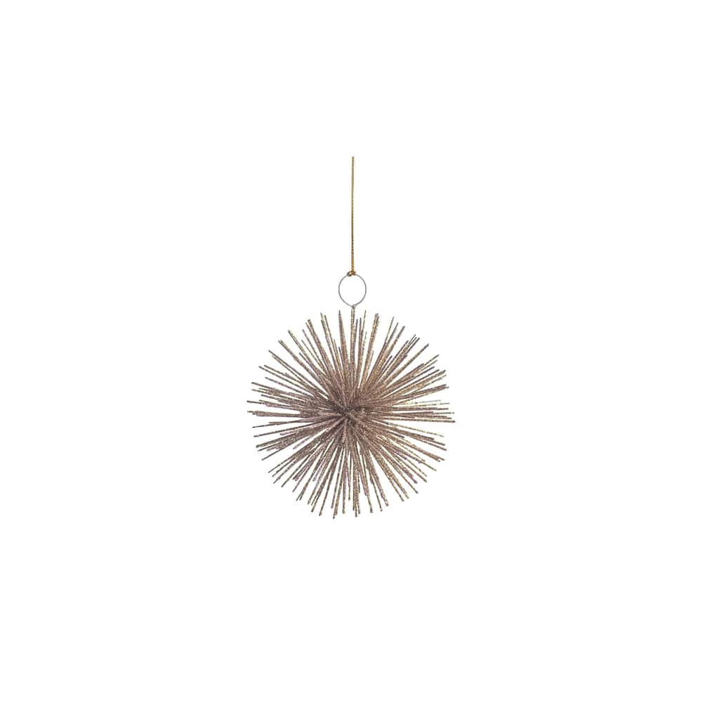 Starburst Champagne Wire Hanging Ornaments, Set of 6