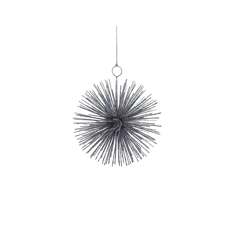 Starburst Silver Wire Hanging Ornaments, Set of 6 - Medium