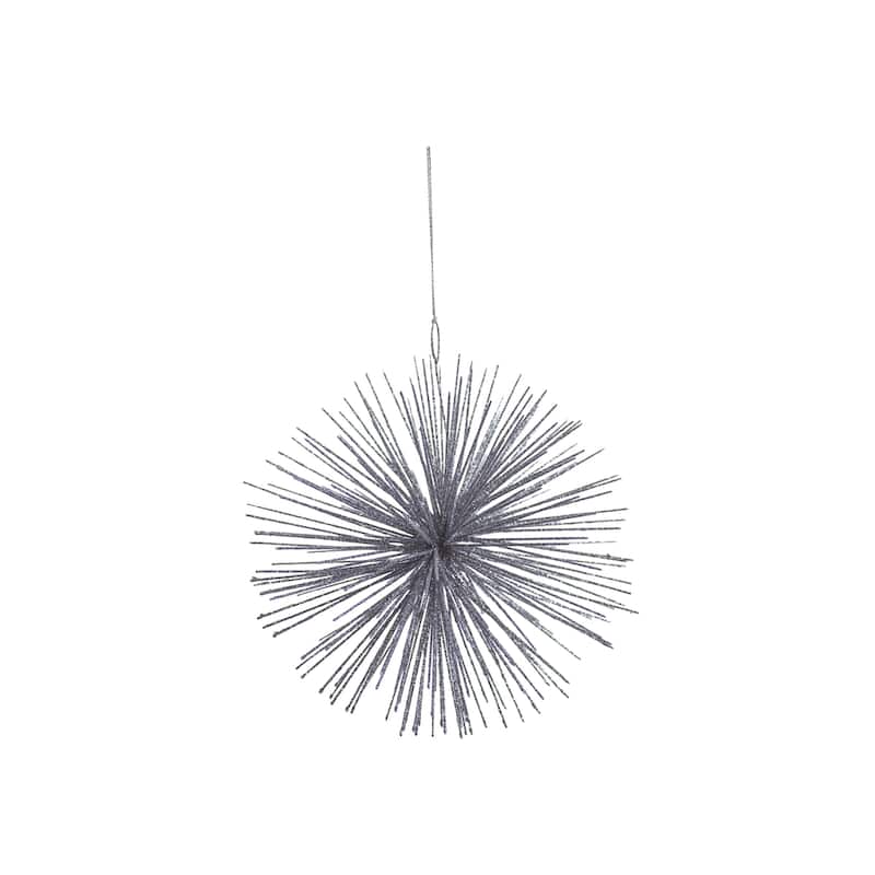 Starburst Silver Wire Hanging Ornaments, Set of 6