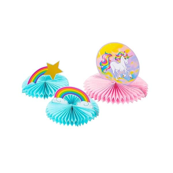3 Piece Rainbow Unicorn Honeycomb Table Centerpiece Birthday Party Decoration Overstock 29059307