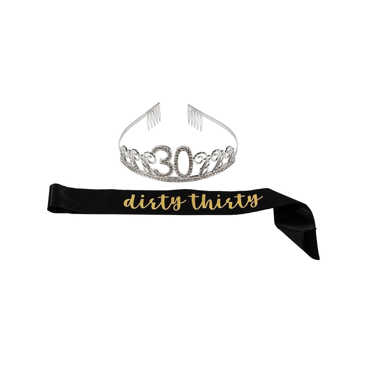18th Birthday Rhinestone Queen Tiara with It’s My 18th Birthday Sash Decoration