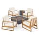 Option Teak Finish+Beige Cushion +Dark Gray
