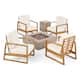 Option Teak Finish+Beige Cushion +Light Gray