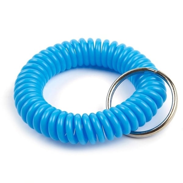Stretchable Spiral Coil Keychain Red Keyring Bracelet Ring for Bag Keys Tool