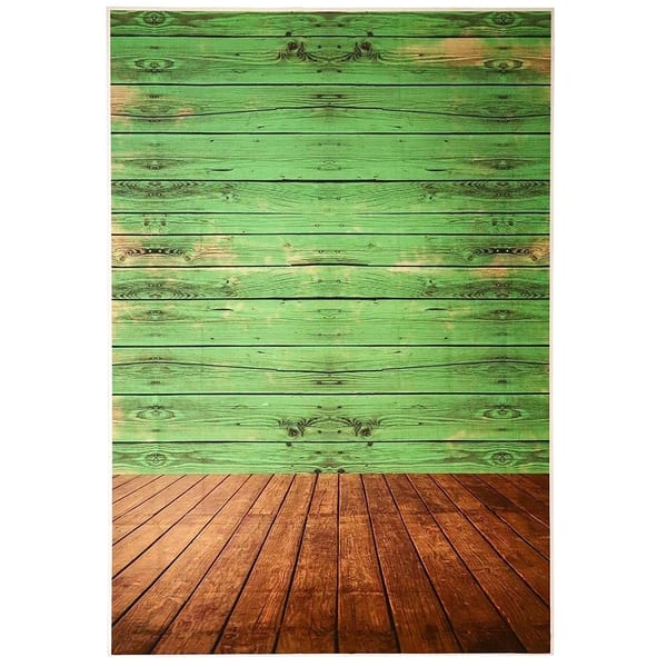 Shop Photo Booth Background Vintage Green Wood Flooring