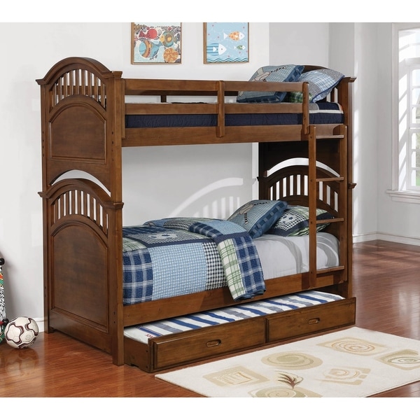 Jordana Walnut Bunk Bed with Arched Headboard