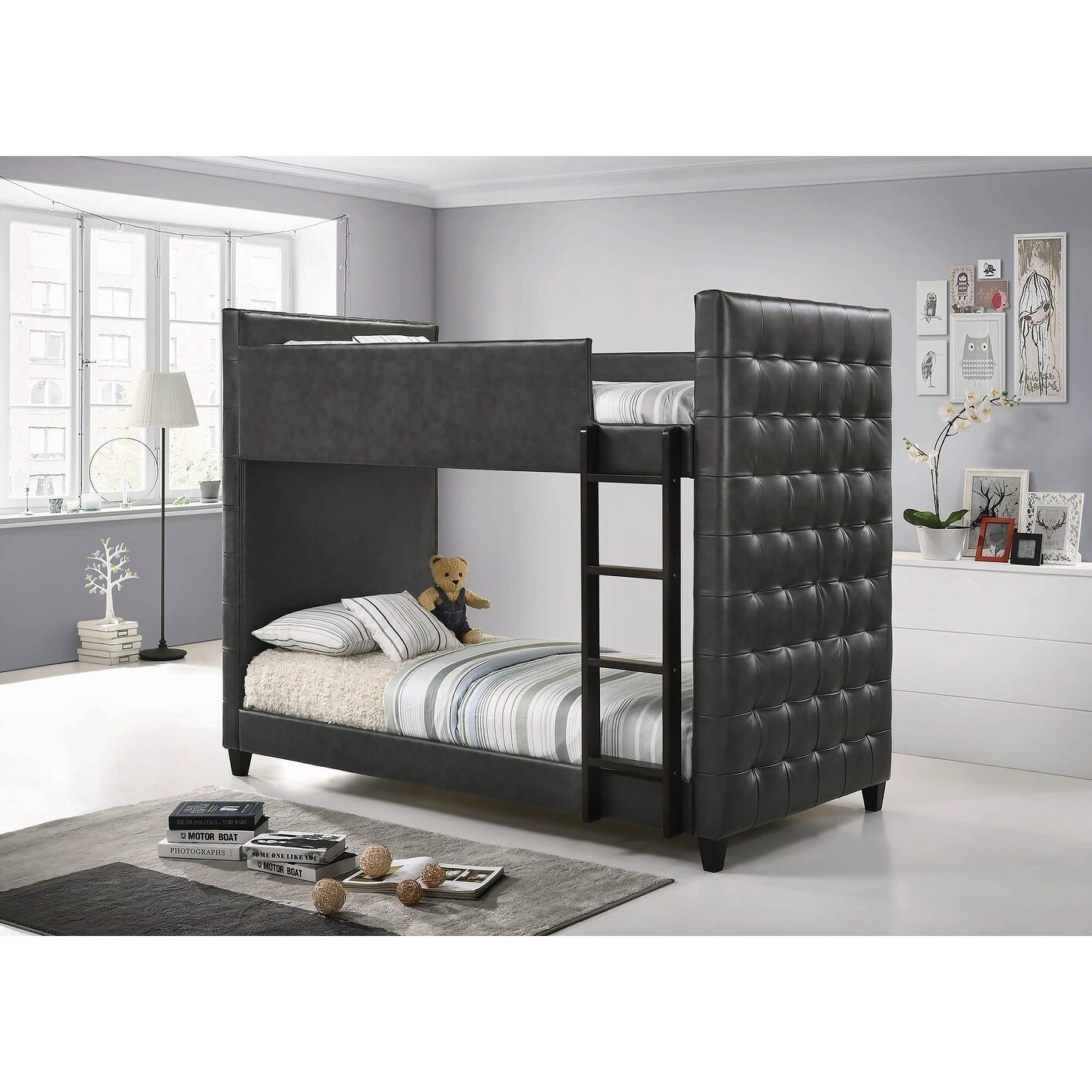 tufted bunk bed