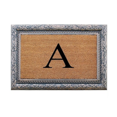 A1HC Rubber Coir Albena Monogrammed Doormat 24"X36", Bronze