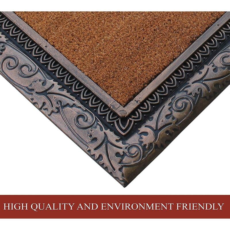 A1HC Rubber Coir Albena Monogrammed Doormat 24"X36", Bronze