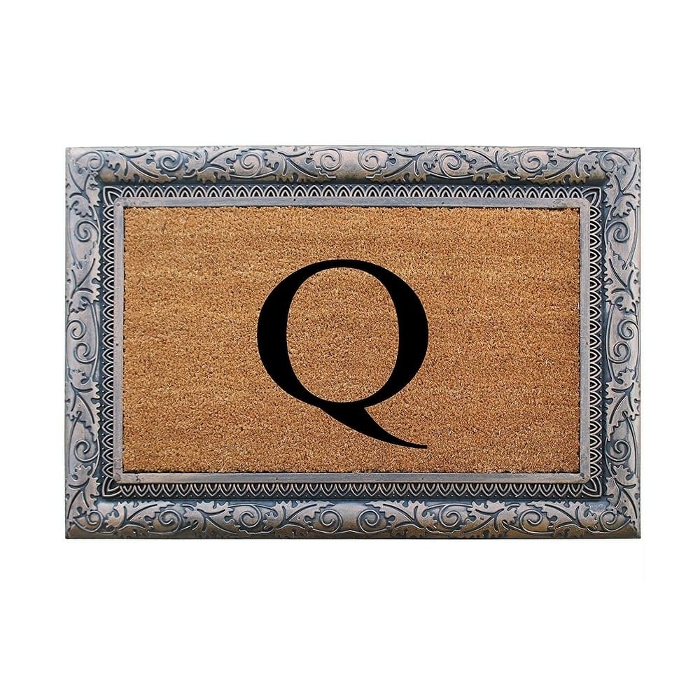 A1HC Rubber Coir Albena Monogrammed Doormat 24"X36", Bronze
