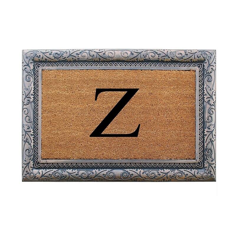 A1HC Rubber Coir Albena Monogrammed Doormat 24"X36", Bronze - Monogrammed Z