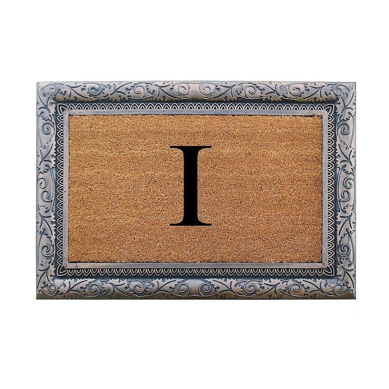 A1HC Rubber Coir Albena Monogrammed Doormat 24"X36", Bronze - Monogrammed I