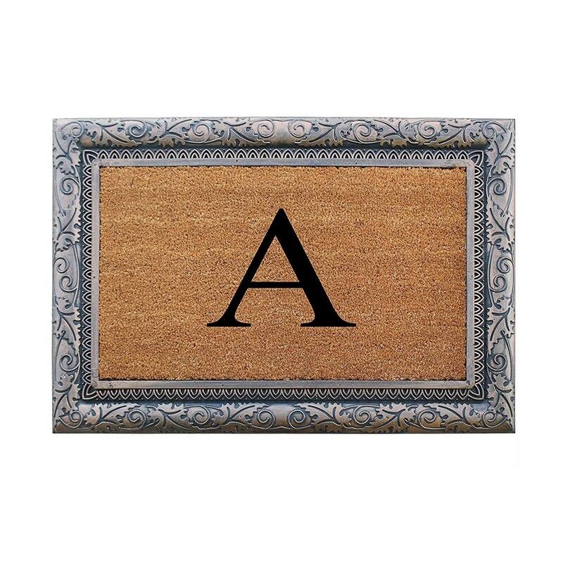 A1HC Rubber Coir Albena Monogrammed Doormat 24"X36", Bronze