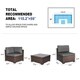 Kinbor 7-piece Patio PE Rattan Wicker Sofa All Weather Outdoor Sectional Sofa Patio Furniture Conversation Set - Thumbnail 7
