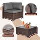 Kinbor 7-piece Patio PE Rattan Wicker Sofa All Weather Outdoor Sectional Sofa Patio Furniture Conversation Set - Thumbnail 5