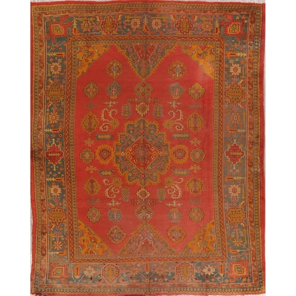 Traditional Oushak Hand Knotted Vintage Wool Faded Turkish Area Rug 11 2 X 9 1 On Sale Overstock 29063512