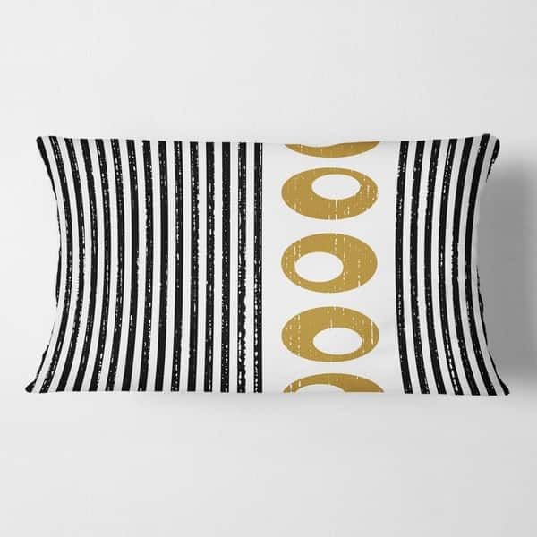 Designart 'Metallic Fabric Pattern' Abstract Throw Pillow - Rectangle - 12 in. x 20 in. - Medium