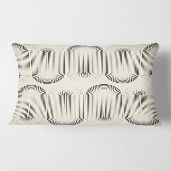 Designart Retro Curved Minimal Geometric Ornament I Mid Century Modern Throw Pillow Overstock 29063845