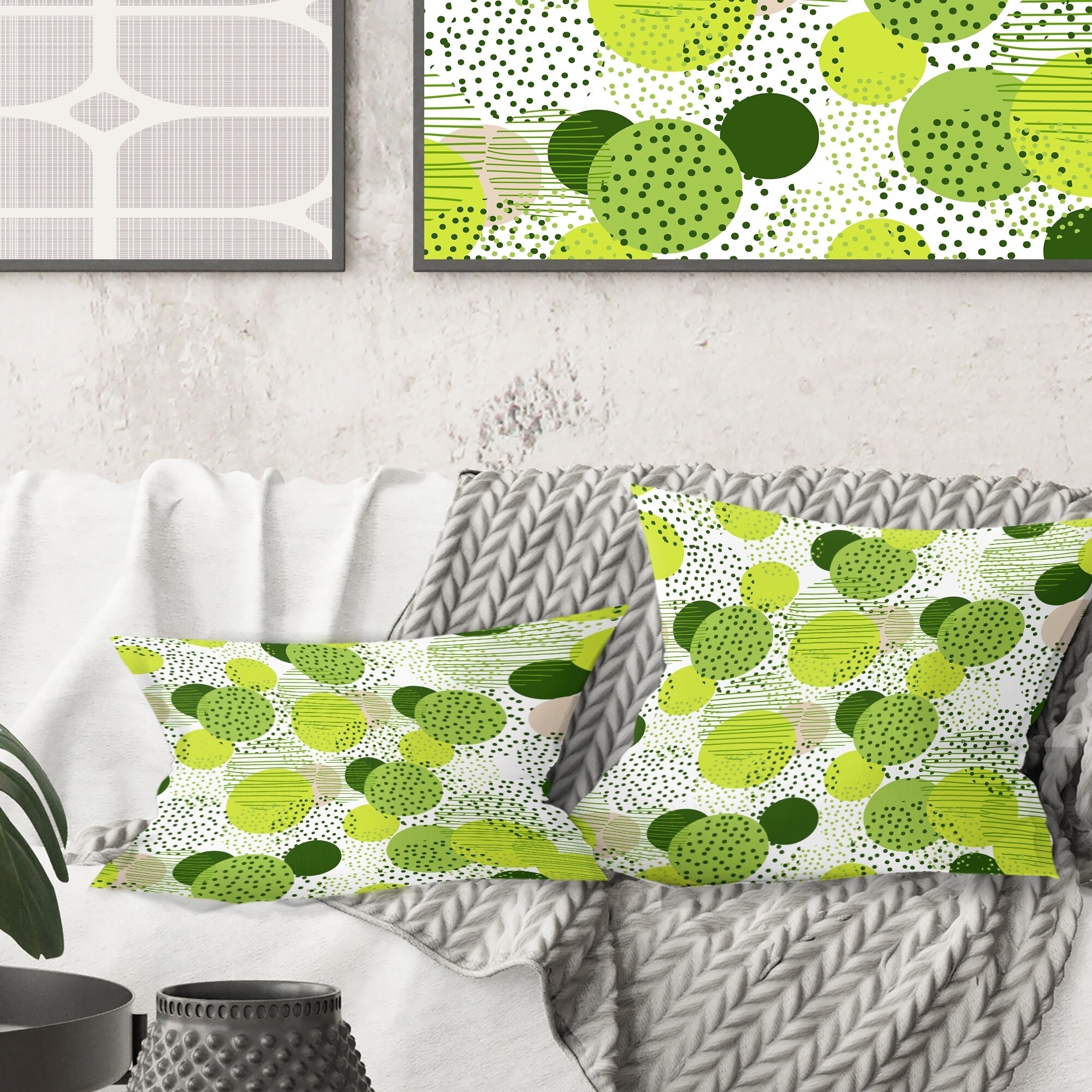 Designart Circular Abstract Retro Geometric X Mid Century Modern Throw Pillow Overstock 29064000