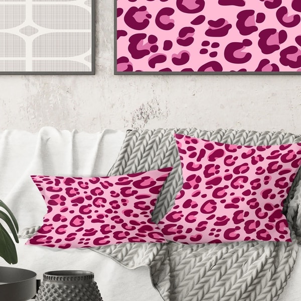 Pink leopard 2025 throw pillow