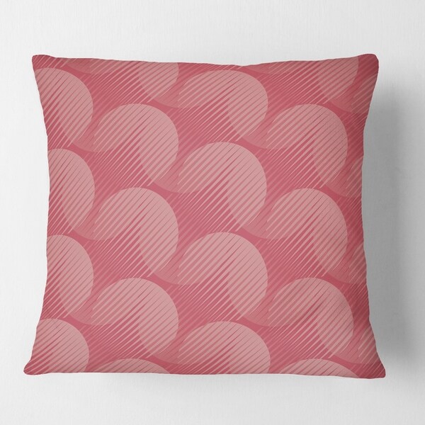 Designart Coral Round Geometrical Mid Century Modern Throw