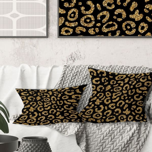Shop Designart Golden Leopard Fur Mid Century Modern Throw