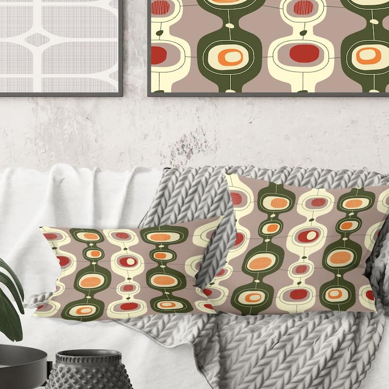 Designart 'Retro Abstract Design X' Mid-Century Modern Throw Pillow