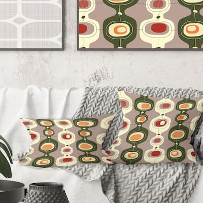 Designart 'Retro Abstract Design X' Mid-Century Modern Throw Pillow