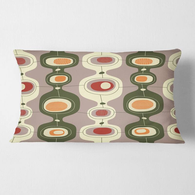 Designart 'Retro Abstract Design X' Mid-Century Modern Throw Pillow