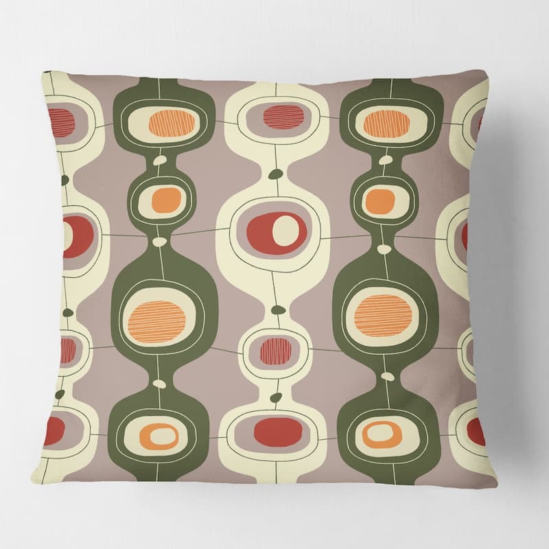 Designart 'Retro Abstract Design X' Mid-Century Modern Throw Pillow - 16 x 16