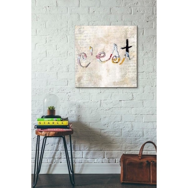 Epic Graffiti 'C'est' by Karen Smith, Giclee Canvas Wall Art, 12"x12"