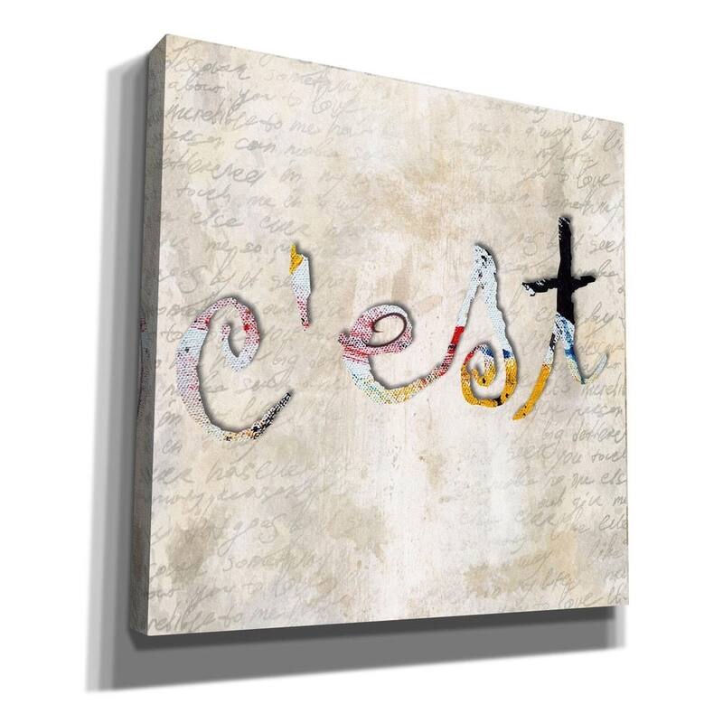 Epic Graffiti 'C'est' by Karen Smith, Giclee Canvas Wall Art, 12"x12"