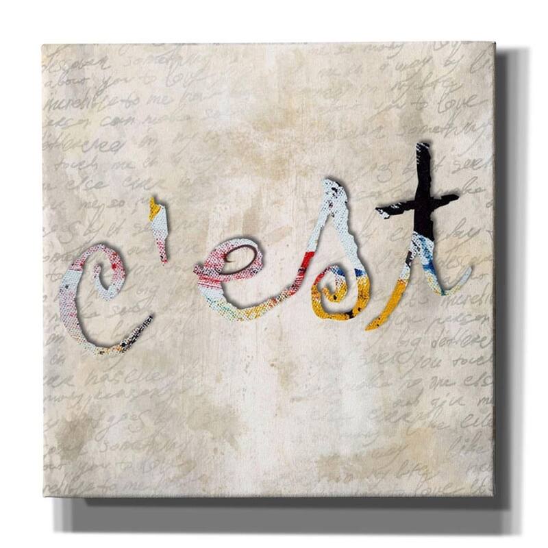 Epic Graffiti 'C'est' by Karen Smith, Giclee Canvas Wall Art, 12"x12" - 12 x 12