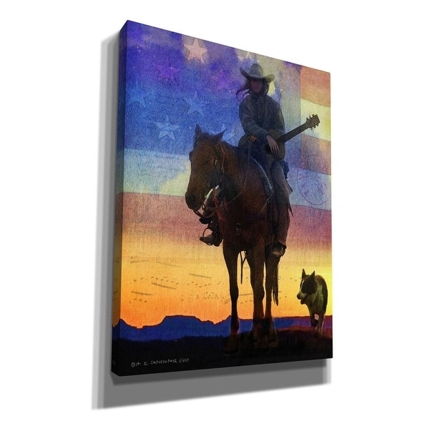Epic Graffiti 'American Cowgirl' by Chris Vest, Giclee Canvas Wall Art, 12"x16"