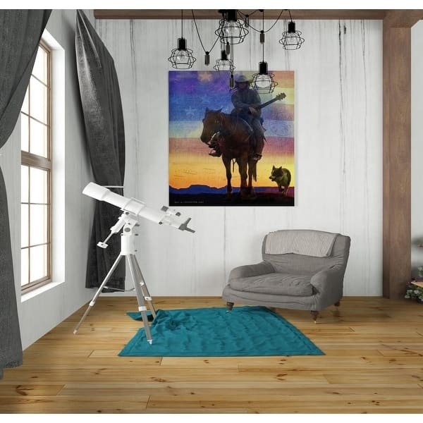 Epic Graffiti 'American Cowgirl' by Chris Vest, Giclee Canvas Wall Art, 12"x16"