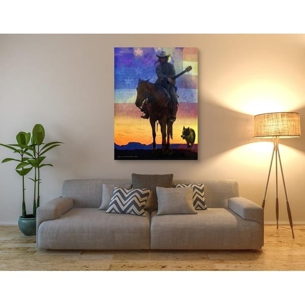 Epic Graffiti 'American Cowgirl' by Chris Vest, Giclee Canvas Wall Art, 12"x16"