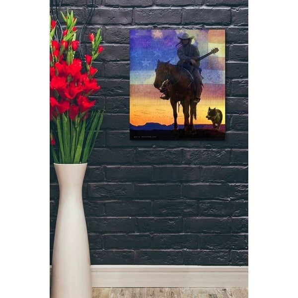 Epic Graffiti 'American Cowgirl' by Chris Vest, Giclee Canvas Wall Art, 12"x16"