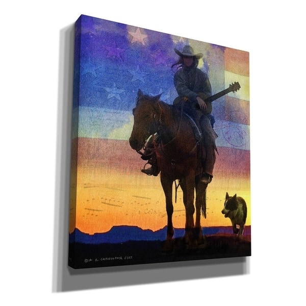 Epic Graffiti 'American Cowgirl' by Chris Vest, Giclee Canvas Wall Art, 12"x16"