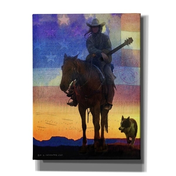 Epic Graffiti 'American Cowgirl' by Chris Vest, Giclee Canvas Wall Art, 12"x16" - 40 x 54
