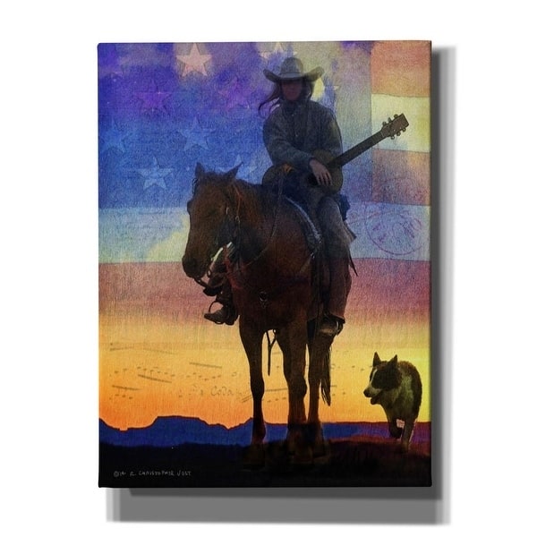 Epic Graffiti 'American Cowgirl' by Chris Vest, Giclee Canvas Wall Art, 12"x16"