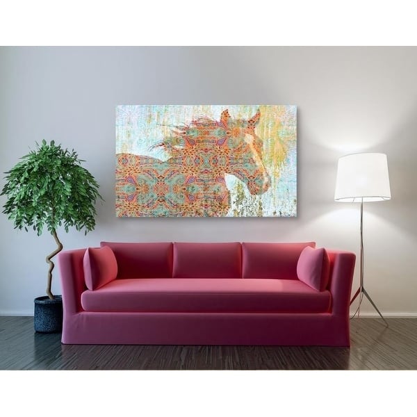Epic Graffiti 'Pattern Horse' by Irena Orlov, Giclee Canvas Wall Art, 16"x12"