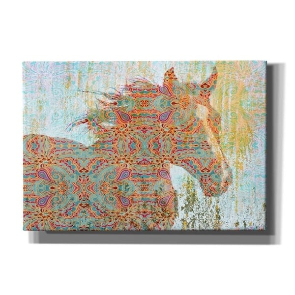 Epic Graffiti 'Pattern Horse' by Irena Orlov, Giclee Canvas Wall Art, 16"x12" - 26 x 18