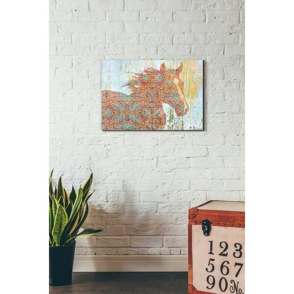 Epic Graffiti 'Pattern Horse' by Irena Orlov, Giclee Canvas Wall Art, 16"x12"