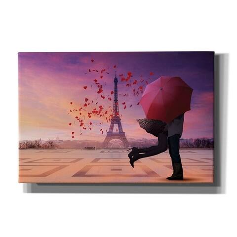 Epic Graffiti 'Paris Lovers' by Richard Desmarais, Giclee Canvas Wall Art, 18"x12"