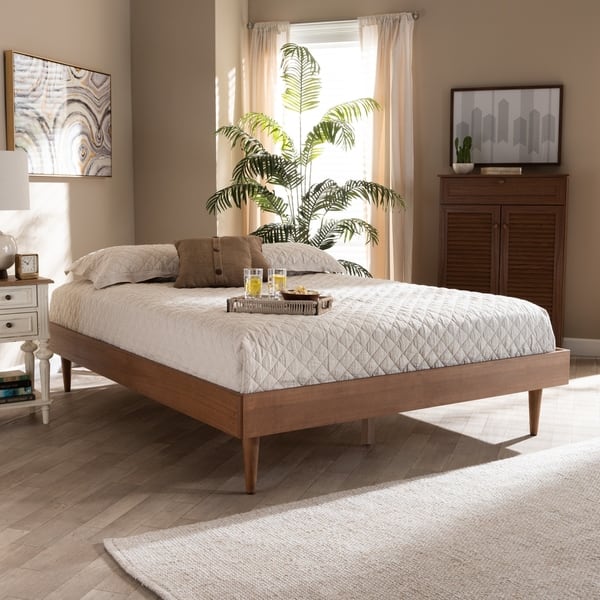slide 2 of 7, Carson Carrington Banga Mid-century Modern Wood Bed Frame