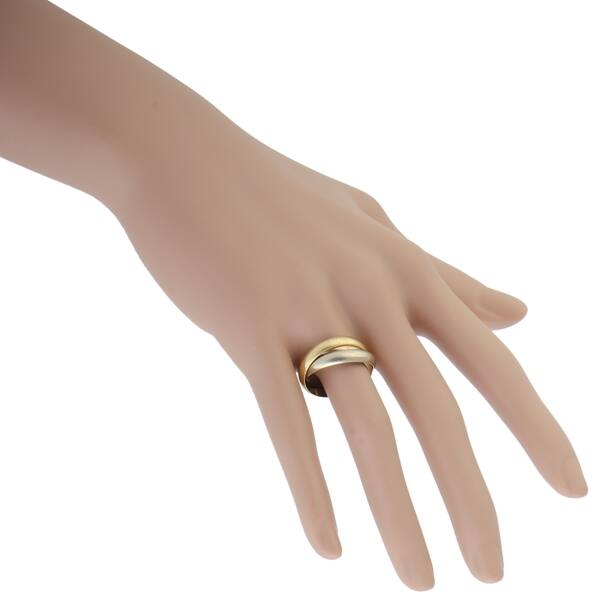 Shop Pre Owned Cartier Trinity De Cartier Yellow White And Rose Gold Rolling Three Band Ring Size 7 Overstock 29065539