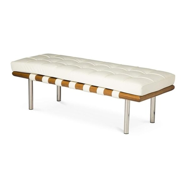 tufted bench white