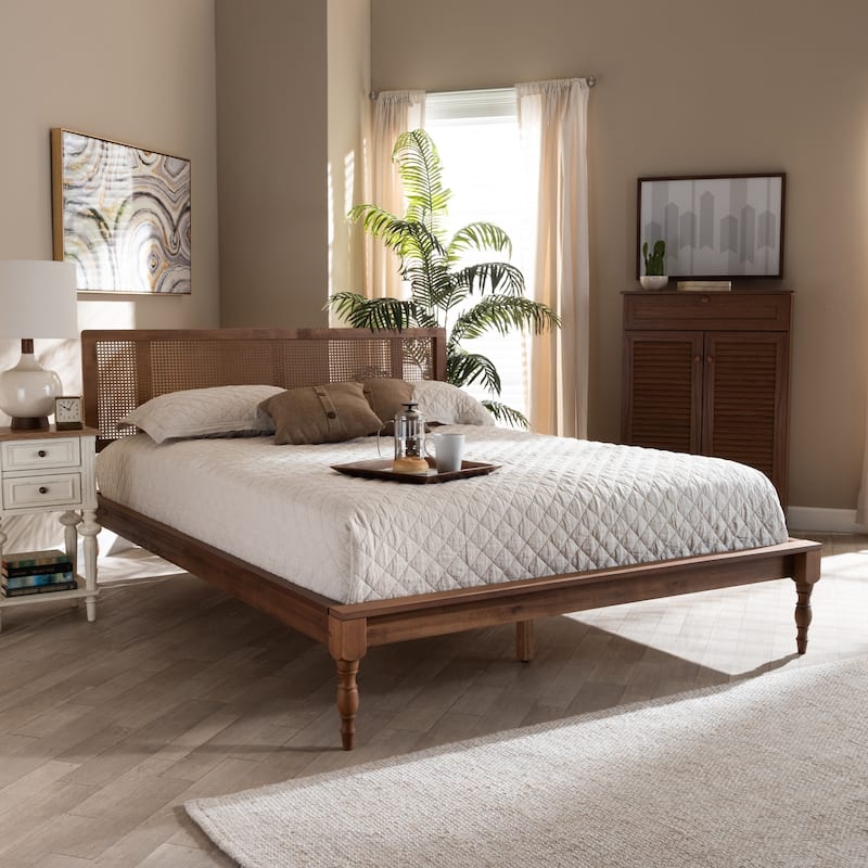 Carson Carrington Ullared Wood and Synthetic Rattan Platform Bed