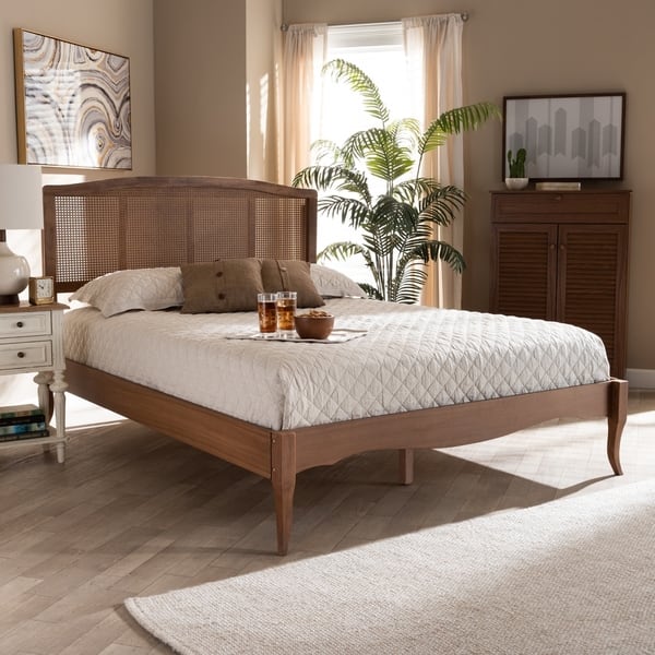 Carson Carrington Banga Wood and Synthetic Rattan Platform Bed Bed